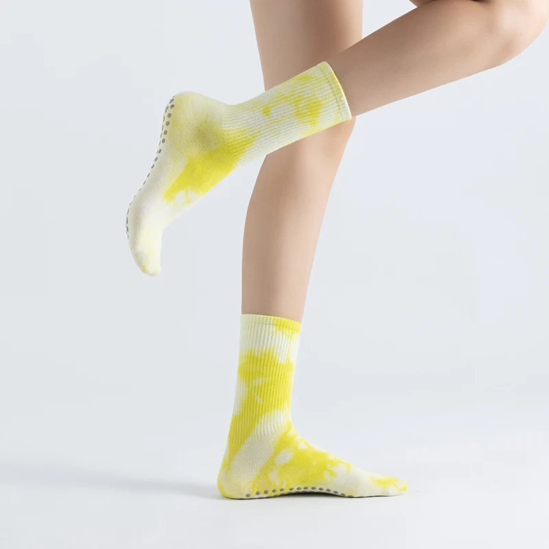 Чорапи за йога от памук цвят gradient, дишащи нескользящие Дамски чорапи за пилатес, балет, професионално фитнес, чорапи с кръгла глава . ' - ' . 5