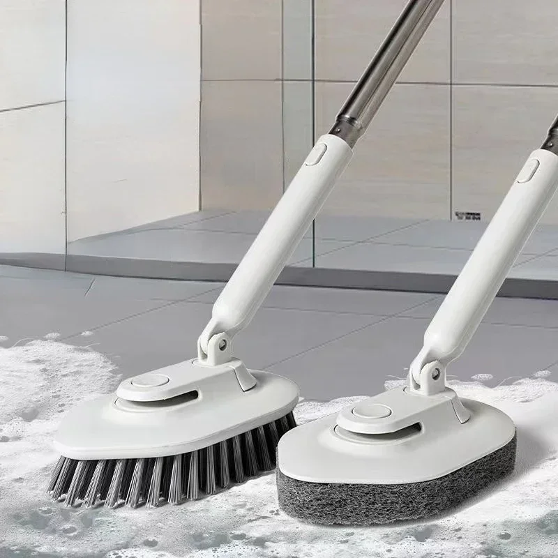 Многофункционална прибиращ се четка за пода в банята, Въртящата се четка с твърда четка, работа на смени с четка за почистване с тъпия край и дълга дръжка . ' - ' . 0