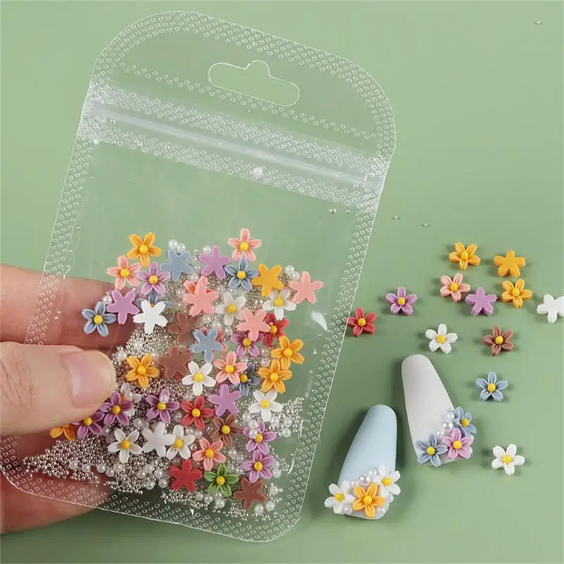 /чанта за Аксесоари за нокти-арт във формата на цвете от смола, 3D Цветен матиран пятилепестковый цвете, Детайли за нокти, инструменти за маникюр . ' - ' . 1
