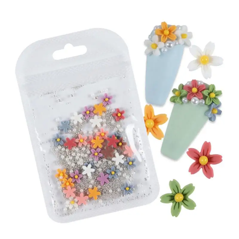 /чанта за Аксесоари за нокти-арт във формата на цвете от смола, 3D Цветен матиран пятилепестковый цвете, Детайли за нокти, инструменти за маникюр . ' - ' . 4