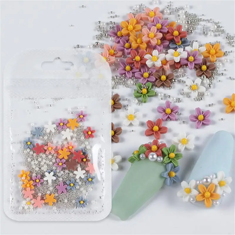/чанта за Аксесоари за нокти-арт във формата на цвете от смола, 3D Цветен матиран пятилепестковый цвете, Детайли за нокти, инструменти за маникюр . ' - ' . 5