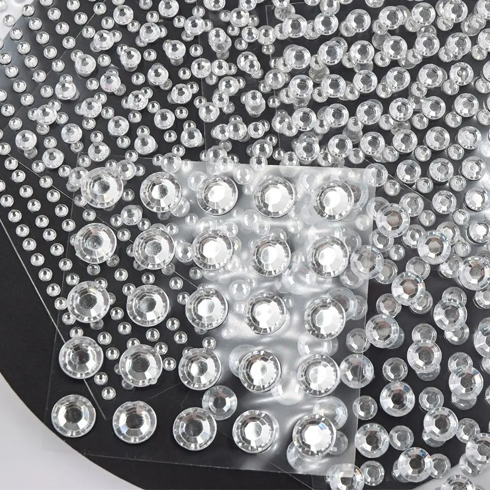 Модни етикети с перли и кристали, смесени 3-12 мм, етикети за боди-арт, бижута, Самозалепващи очна линия, диамантени етикети . ' - ' . 3