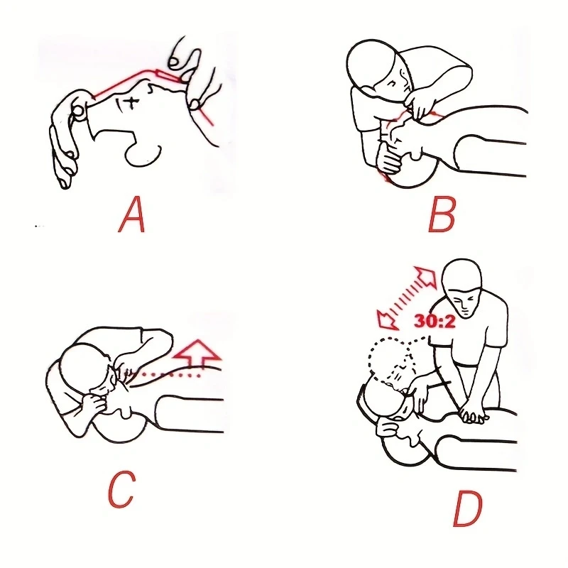 5шт Преносими Маска за Първа Помощ Дихателна Маска Медицински CPR-Реаниматор Спасителна Устата Дъх Еднопосочен Клапан Инструменти . ' - ' . 3