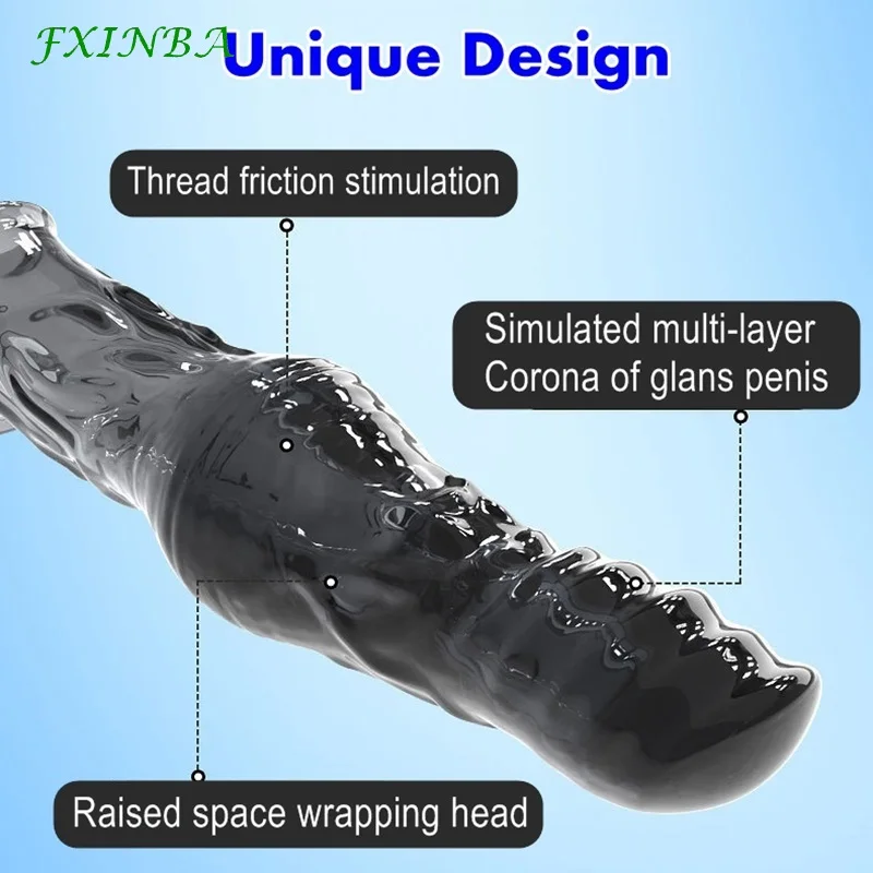 FXINBA Удължител ръкав за пениса 23 см, Лупа член за мъжки член, секс играчки За мъже, Задерживающий еякулацията, за многократна употреба на Презерватив . ' - ' . 4