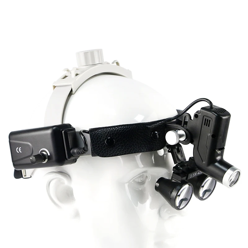 Стоматологичен led лампа на светлина 2.5 X 3.5 X Бинокулярна лупа Хирургична фаровете Dentisit 5 W за стоматологични и УНГ-хирургически инструменти . ' - ' . 0