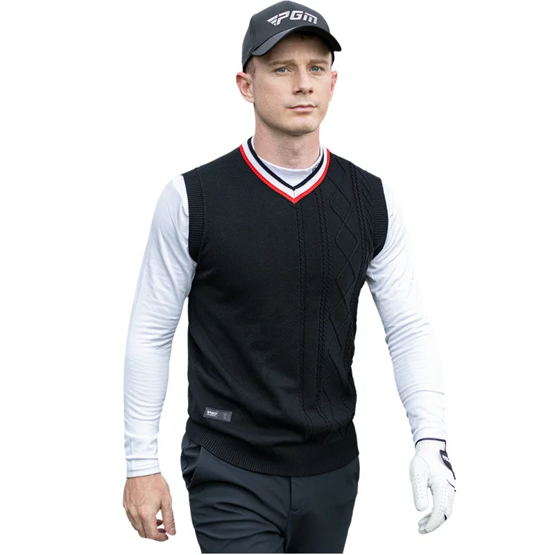 Мъжки пуловер за голф PGM, есен-зима на топло вязаный жилетка с V-образно деколте YF625 . ' - ' . 4