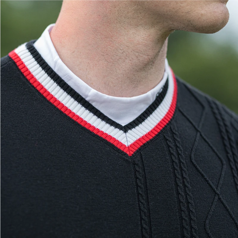 Мъжки пуловер за голф PGM, есен-зима на топло вязаный жилетка с V-образно деколте YF625 . ' - ' . 5
