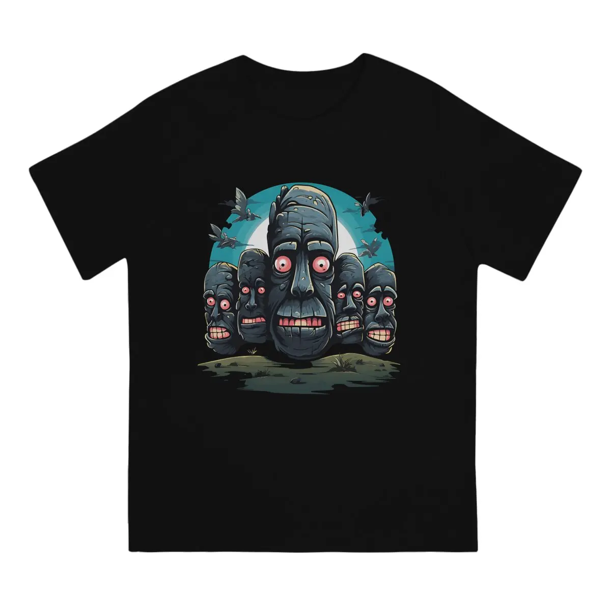 Мъжки t-shirt Easter Island Heads, дрехи от 100% памук, дрехи на Призрачен Остров, модна тениска с къс ръкав и кръгло деколте, графична тениска . ' - ' . 1
