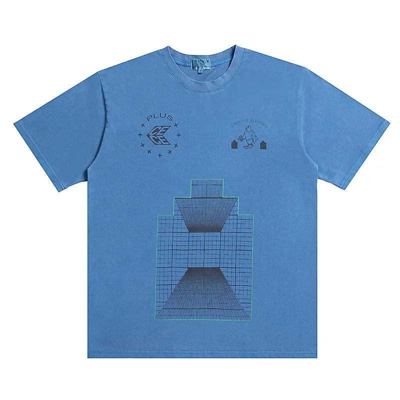 CAVEMPT Cav Empt/ Летни памучни тениски, ежедневни Модни тениски с геометричен принтом, мъжки и женски висококачествени блузи, тениски C. E с къс ръкав . ' - ' . 0