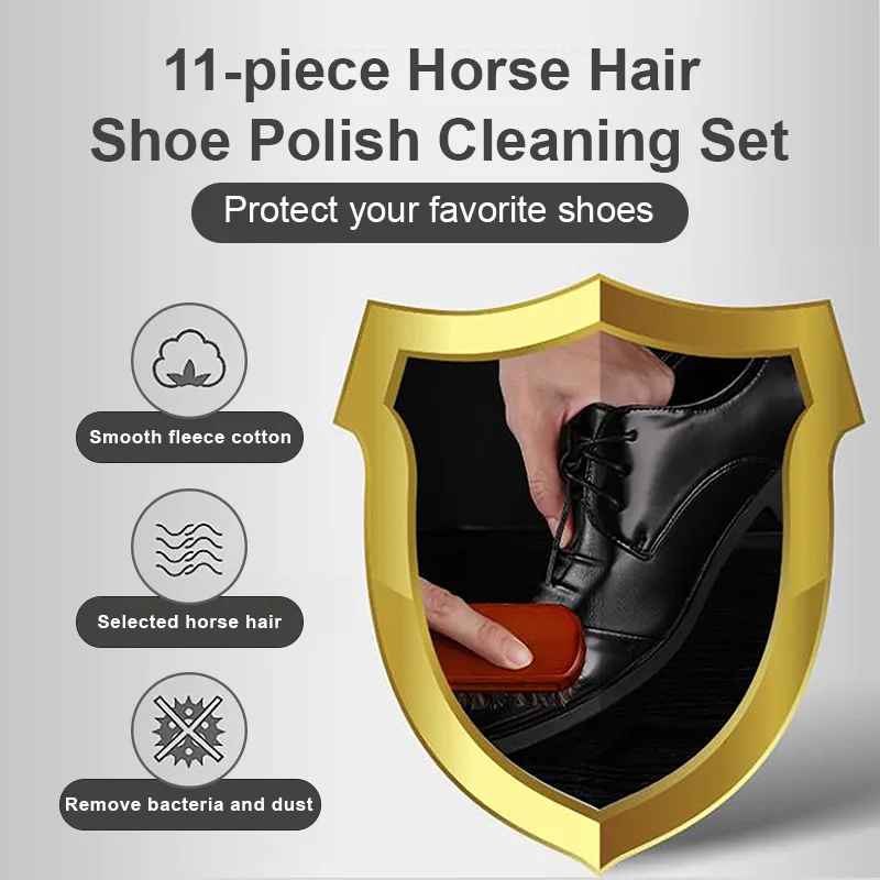 Комплект четки за обувки, Инструменти за грижа за кожата, Почистване, Полиране Пречистване на Рог за обувки-Комплект за грижа за бели обувки и Почистване на мека дървесина . ' - ' . 4