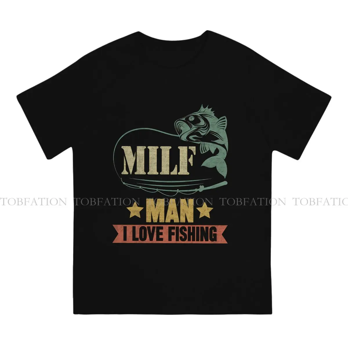 Тениска MILF от чист памук, Човек, аз обичам риболов с Елегантна риза, мъжка тениска за отдих, Нов дизайн, по-Голямата разпродажба . ' - ' . 1