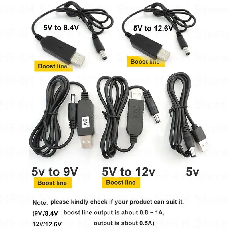 USB 5V към DC 5v 9v 12v 12.6 V 8.4 v usb mini 5pin type c штекерная линия повишаване на мощността Нагоре Модул жак Адаптер Кабел Конвертор . ' - ' . 3