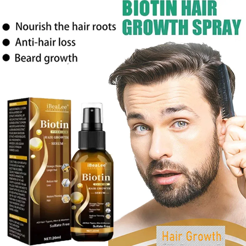 Средства за растежа на косата Биотиновый спрей срещу загуба на коса, грижа за кожата на главата, грижа за бърз растеж, етерични масла за мъже и жени, грижа за косата . ' - ' . 0