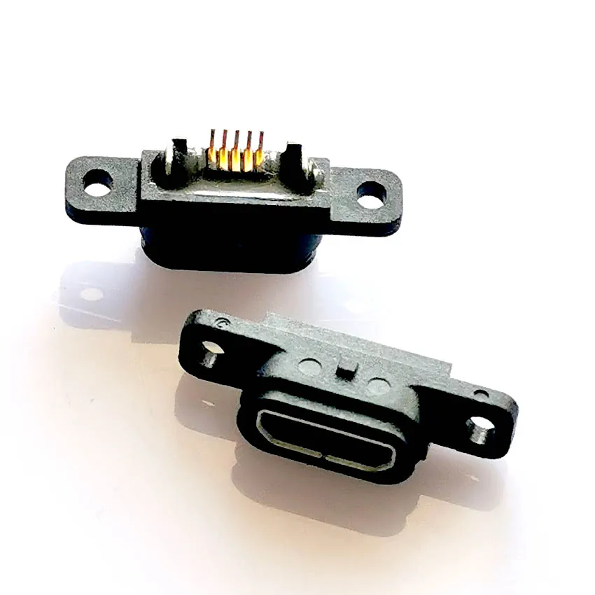 2 елемента 5ШТ Micro USB 5pin Конектор за зареждане, докинг порт 5 ПЕНСА IP67, Водоустойчива жак-изход с отвор за винта . ' - ' . 3