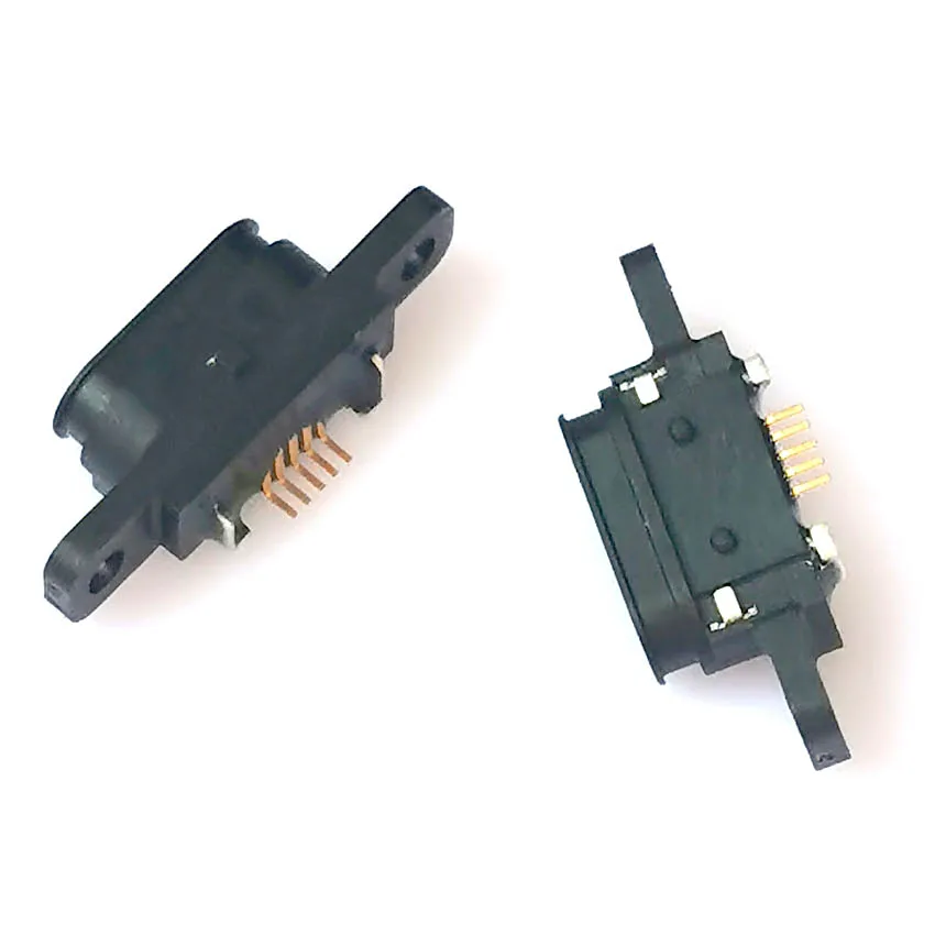 2 елемента 5ШТ Micro USB 5pin Конектор за зареждане, докинг порт 5 ПЕНСА IP67, Водоустойчива жак-изход с отвор за винта . ' - ' . 4