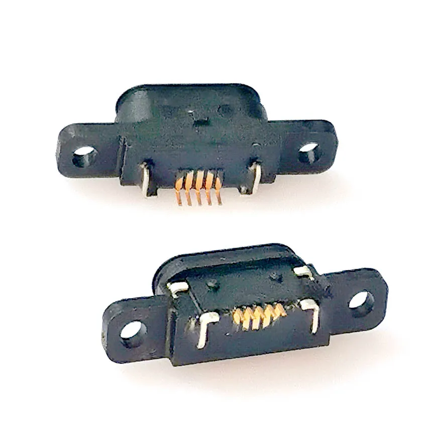 2 елемента 5ШТ Micro USB 5pin Конектор за зареждане, докинг порт 5 ПЕНСА IP67, Водоустойчива жак-изход с отвор за винта . ' - ' . 5