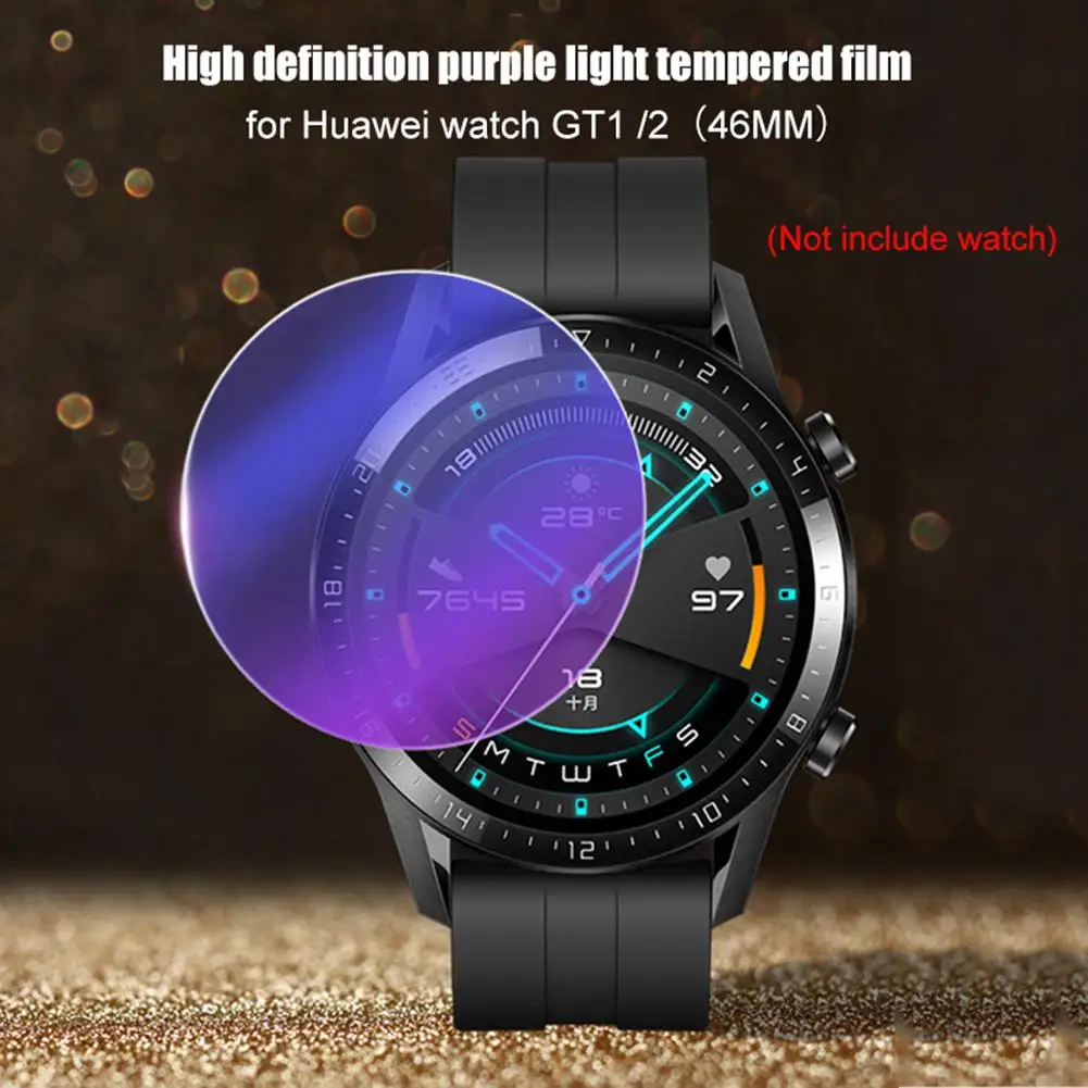 Висококачествено закалено стъкло за Huawei Watch GT1 /GT2 Smartwatch, защитно фолио за екрана, аксесоари за защита от виолетова светлина . ' - ' . 0