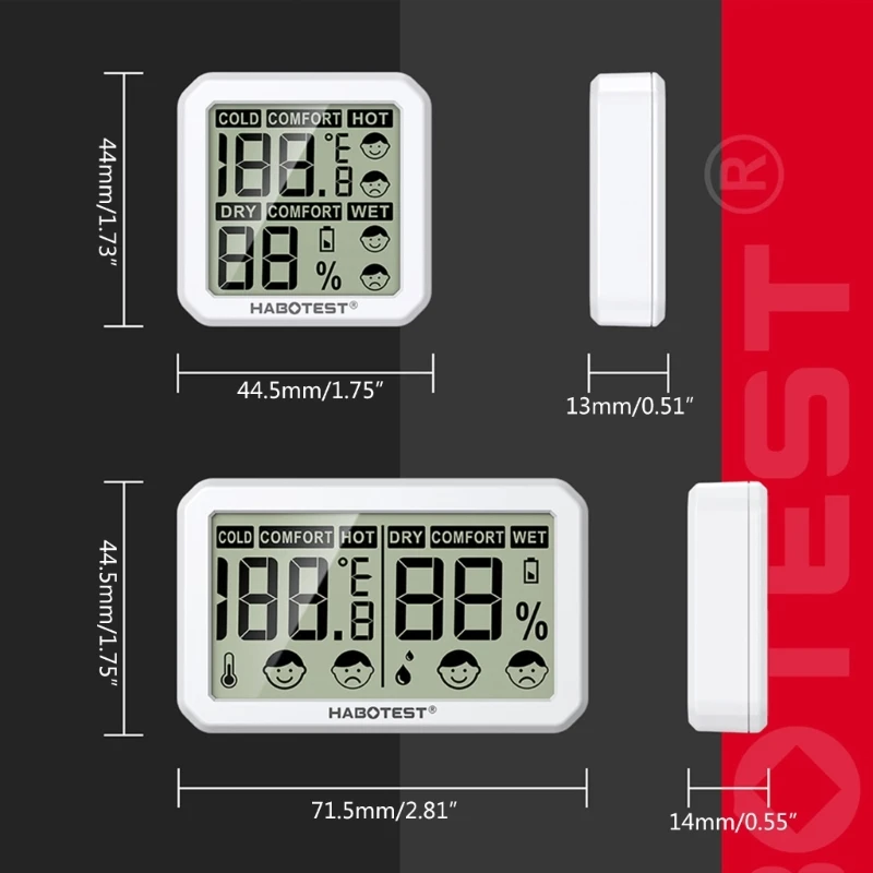 Преносим офис LCD дигитален термометър-влагомер, измерване на температурата и влажността в помещението за комфортен престой . ' - ' . 5
