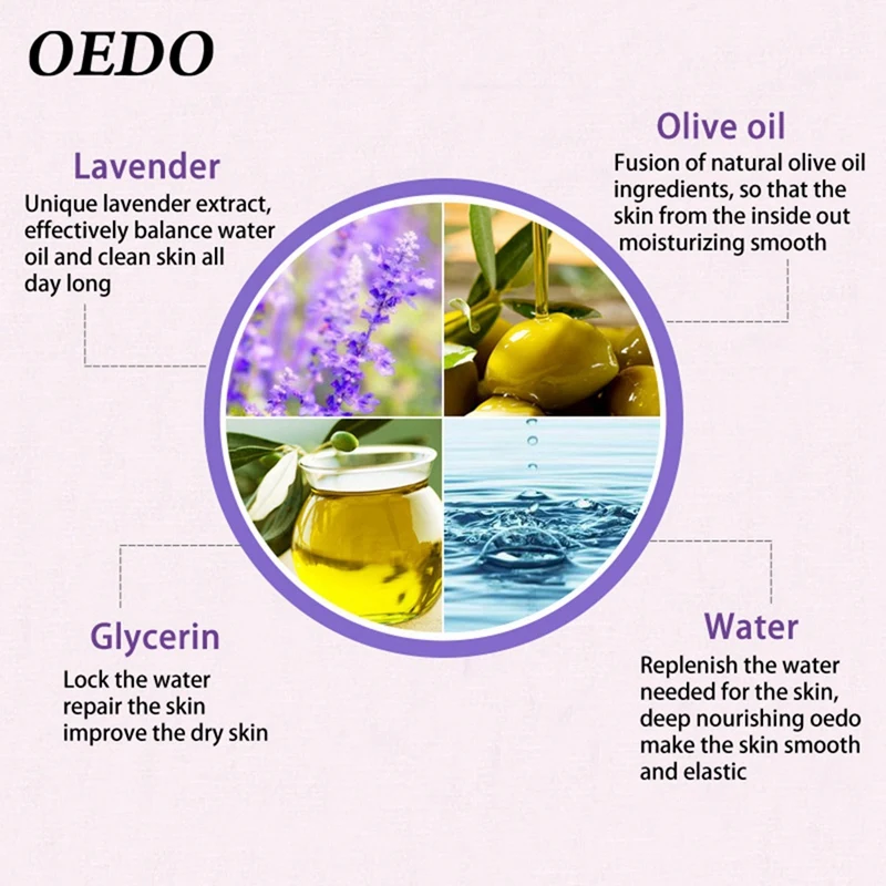 OEDO Лавандула 250 мл лосион за тяло хидратира кожата, предпазва от сухота, изсветлява, избелва и се бори с бактериите. . ' - ' . 4
