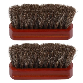 2X Четка за мустаците и брадата с дървена дръжка от естествен конски косъм За почистване на брадата, мъжка четка за бръснене