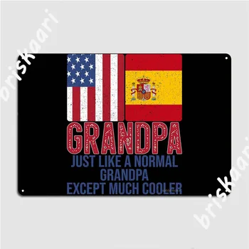 Американски Испански флаг за Испания, метални табели за дядовци, Кино, кухня, декорация на дома, Стенен декор, тенекеджия табели, плакати