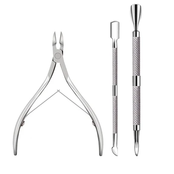 Sdatter Инструмент за ексфолиране на ноктите Три набор от модерни ножици за ексфолиране на ноктите от неръждаема стомана, ножици за кожичките