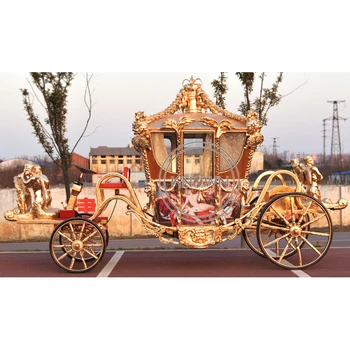 Сватбена златна скульптурная превозът е за коне, Електрическа екскурзионна количка за изложби на коне за продажба в Европа