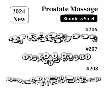 Мъжки масажор на простатата от неръждаема стомана, Многоразмерные гладки мъниста, удължител уретральной корк, пръчка за конски очи, еротични стоки за възрастни