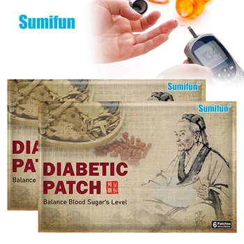 Sumifun 6шт Диабетический помощ Стабилизира нивата на кръвната захар, Намалява нивото на глюкоза в кръвта, Лепенка за отслабване, билков лечение