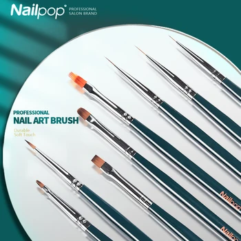 Nailpop Четка за очна линия нокти във френската лента, 9 мм, 11 мм, четка за рисуване с молив, Четка за очна линия на ноктите, Инструменти за маникюр