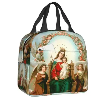 Чанта за обяд с изолация от Дева Мария за къмпинг, католически християнски термоохладитель, кутия за Bento, дамски, Детски чанти-тоут, контейнер за хранене