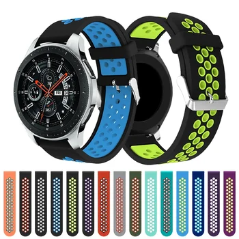 кръгли силиконови часовници с дупка за Samsung Galaxy Watch, версия 46 мм, разменени гривна за часа, каишка за SM-R800 най-високо качество