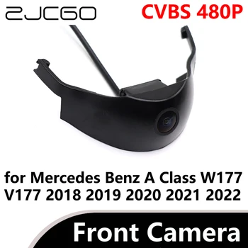 ZJCGO CVBS 480P 170 ° Сляпа Зона Рибено Око, Предна Камера за Кола за Mercedes Benz A Class W177 V177 2018 2019 2020 2021 2022