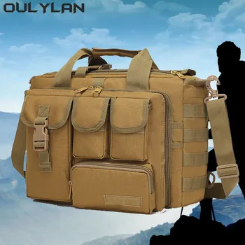 OULYLAN Чанта за инструменти за къмпинг и туризъм, градинска армия военна чанта с голям капацитет, мъжки чанти и калъфи за лаптоп с голям капацитет, преносима чанта през рамо