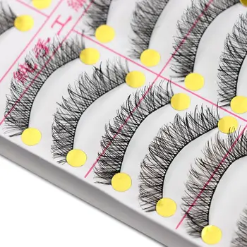 10 Чифта Меки Естествени Гъсти Тънки Дълги Фалшиви Мигли, Ръчно Изработени Eye Мигли Инструменти За Грим На Очите