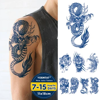 Полупостоянные Билкови Летящи Дракони, водоустойчив временни татуировки, етикети с мастило, устойчиво на татуировки, боди арт, фалшиви Татуировки, Жени, мъже