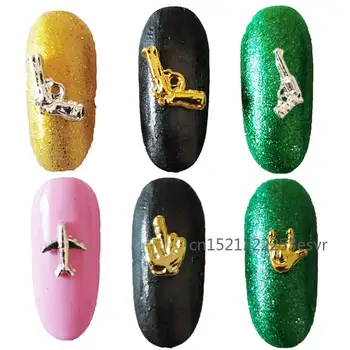 20pcs Кристали за нокти-арт от сплав, смесени окачване, маникюр, златни декорации за нокти, японски аксесоари САМ Bling