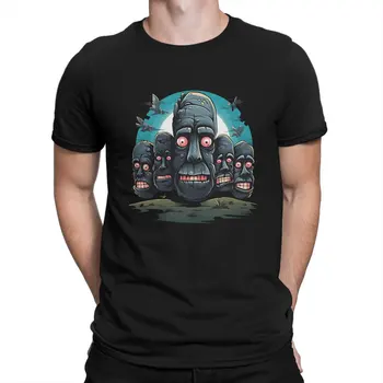Мъжки t-shirt Easter Island Heads, дрехи от 100% памук, дрехи на Призрачен Остров, модна тениска с къс ръкав и кръгло деколте, графична тениска