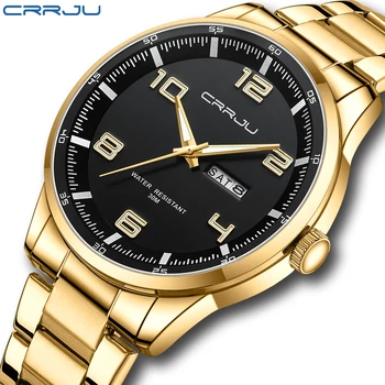 Мъжки часовник CRRJU най-добрата марка луксозни мъжки военни ръчен часовник, напълно стоманени Мъжки спортни часовници, водоустойчиви Relogio Masculino