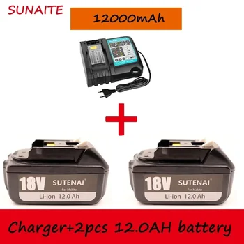 акумулаторна батерия 18650, резервна батерия Makita, 18v12000mah със зарядно устройство 4A, bl1840 bl1850 bl1830 bl1860b lxt400