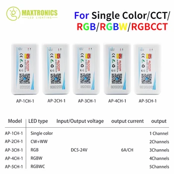 Нов Sasha Wifi Led Контролер Smart Dimmer Одноцветный/CCT/RGB/RGBW Алекса Google APP Home Control за led Лента DC5V-24V