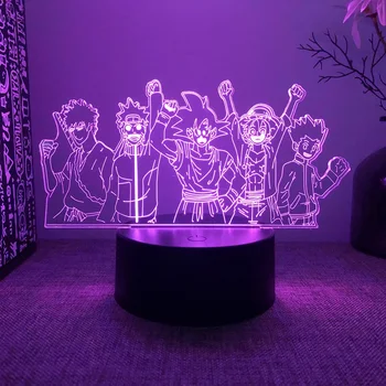3D аниме играчка нощни светлини - 7 и 16 декоративни лампи, променящия цвят, с дистанционно управление, чудесен подарък за момичета и момчета!