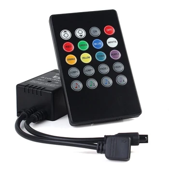 Led дистанционно управление на 20 клавиши 3-канален музика, глас, сензор, звук, IR дистанционно управление, практичен за домашна партита, RGB led лента, осветление