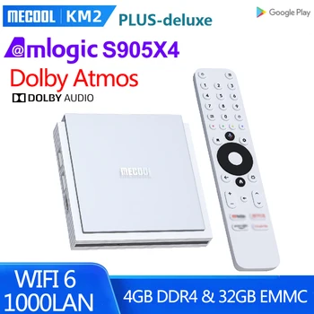 Mecool KM2 Plus Deluxe 4K ATV BOX 5G WiFi 6 Аудио във формат Dolby Atmos TVBOX Amlogic S905X4 Сертифициран Google Android 11.0 TV Box