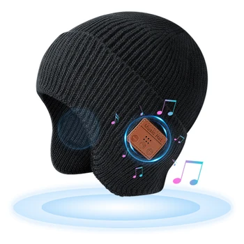 Зимна шапка хендсфри, спортна шапка на открито, мъжки/дамски приятна музикална шапка, преносима унисекс-слушалки, Bluetooth, превръзка на главата