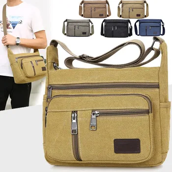 Мъжки ежедневни холщовая чанта-месинджър, чанта през рамо за бизнес пътувания, мъжки преносима чанта за отдих, чанти пощальон, мъжки чанти Bolsa Masculina