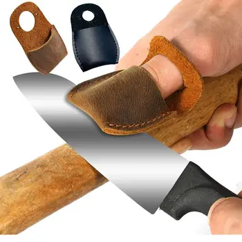 Кожена Защита на Палеца Ръчно изработени от Здрав Протектор За Палеца Инструменти за Дърворезба
