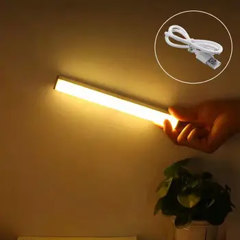 10/20 см led нощна светлина под шкаф, USB акумулаторна сензор за движение, лампата в килера, осветление за мотодома, АПЛИЦИ, монтиран на стената лампа