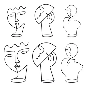 Скулптура с контури на лицето, Плот, Геометрични титуляр за шапки, поставка за багажник