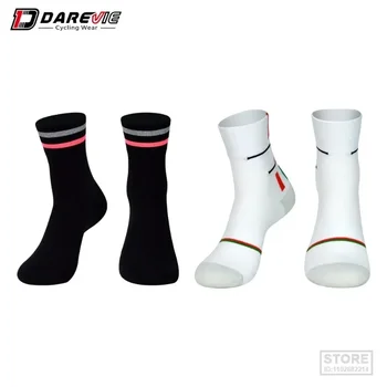 DAREVIE Колоездене, Спортни чорапи-Меки дишащи Разтеглив, Колоездене, Антибактериални Светлоотразителни велосипедни професионални чорапи Pro 